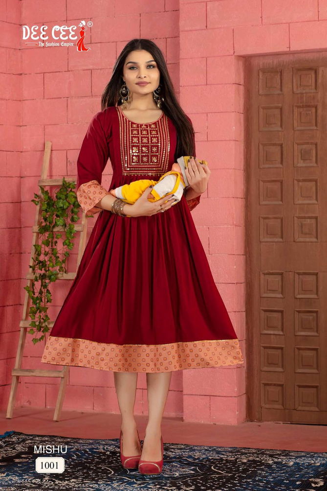 Mishu By Deecee Rayon Designer Plain Kurtis Wholesalers In Delhi
